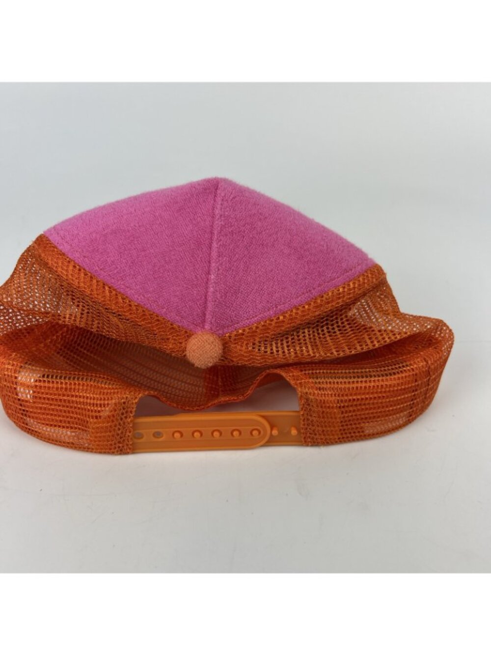 Boys Lie Pink Orange Trucker Hat Adjustable Snapback Embroidered Preowned Rare - Picture 3 of 5